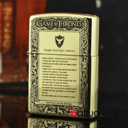 Bật lửa Zippo chính hãng Game of thrones - Mã SP: BL10193