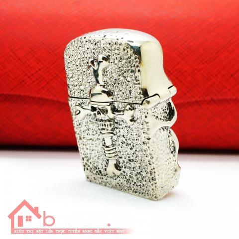 Bật lửa Zippo chính hãng Ghost Rider Demon Skull tin Cangyin hình đầu lâu