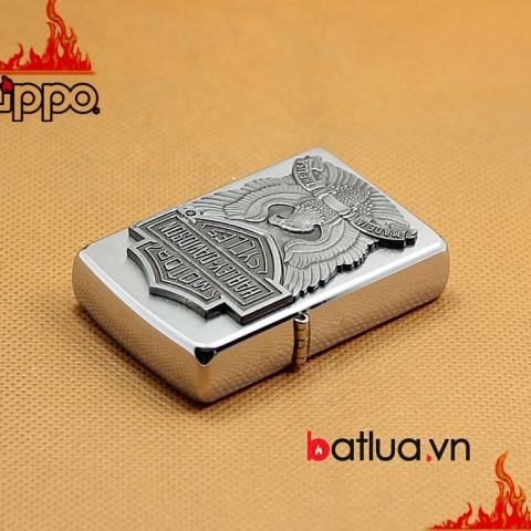 bật lửa zippo chính hãng  harley davidson mầu bạc