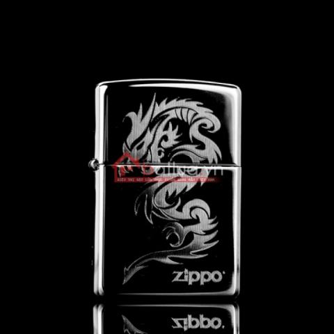 Bật lửa zippo chính hãng họa tiết Dragon đen