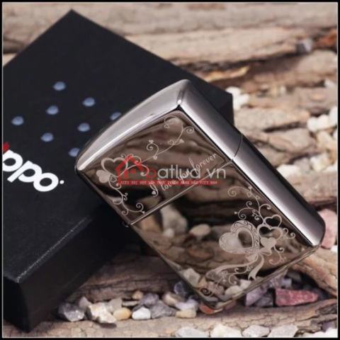 Bật lửa zippo chính hãng Hoa văn I love You