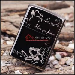 Bật lửa zippo chính hãng Hoa văn I love You - Mã SP: BL09880