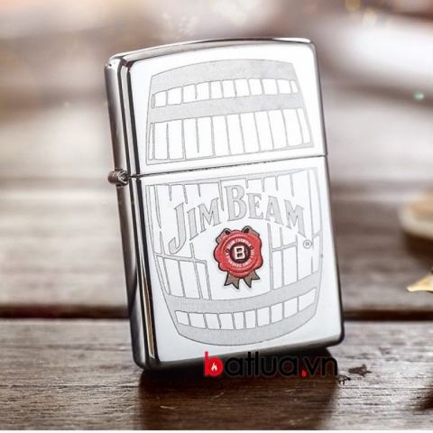 Bât lửa zippo chính hãng khắc bình rượu vang Jim Beam