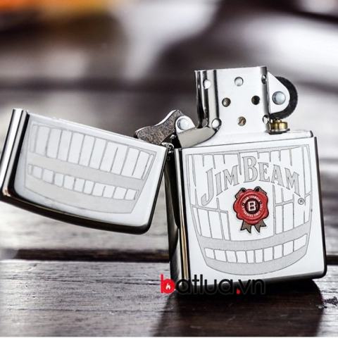 Bât lửa zippo chính hãng khắc bình rượu vang Jim Beam