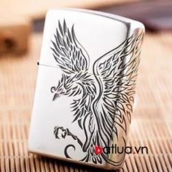 Bật lửa Zippo chính hãng khắc chim khổng tước - Mã SP: ZPC1958