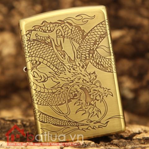 Bật lửa Zippo chính hãng khắc rồng quấn quanh dũng mãnh