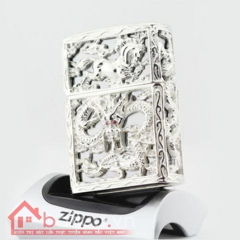 Bật lửa Zippo chính hãng long mã phiên bản bạc sắc sảo