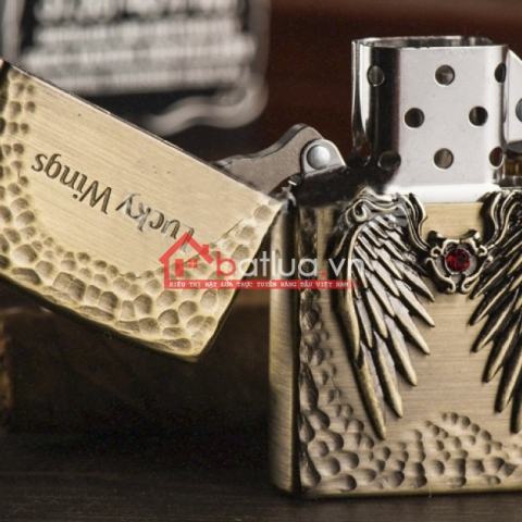 Bật lửa zippo chính hãng Lucky Wings cánh thiên thần may mắn