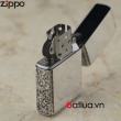 Bật lửa Zippo chính hãng mạ bạc khắc hoa văn xung quanh