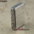 Bật lửa Zippo chính hãng mạ bạc khắc hoa văn xung quanh