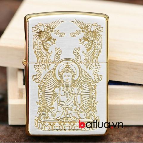 Bật lửa zippo chính hãng mạ vàng đức phật Thích Ca Mâu Ni Ver 1