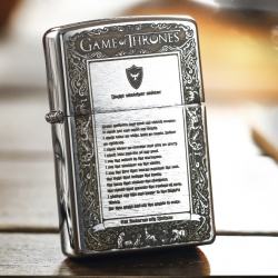 Bật lửa Zippo chính hãng màu bạc phiên bản Game of Thornes - Mã SP: ZPC0349