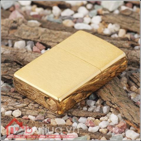 Bật lửa Zippo chính hãng màu vàng xước 204B