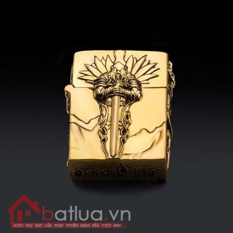 Bật lửa Zippo chính hãng đồng nguyên khối  đúc thanh kiếm Diablo