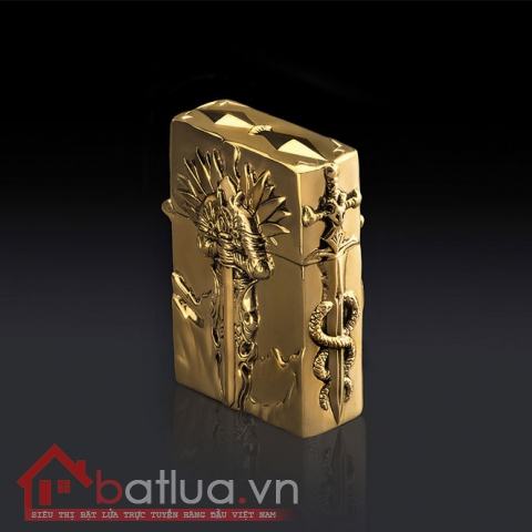 Bật lửa Zippo chính hãng đồng nguyên khối  đúc thanh kiếm Diablo