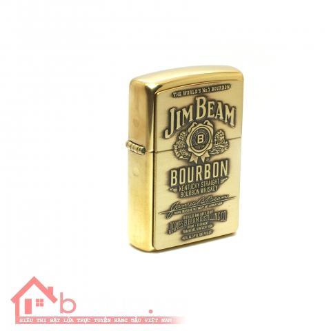 Bật lửa Zippo chính hãng nhãn hiệu rượu Jim Beam phiên bản cũ