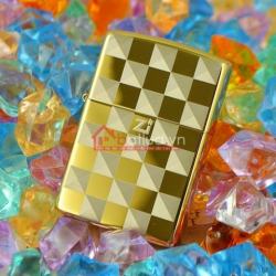 Bật lửa Zippo chính hãng ô vuông caro vàng - Mã SP: BL09937
