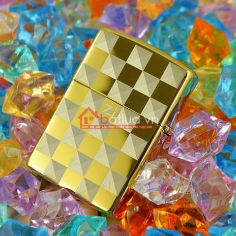 Bật lửa Zippo chính hãng ô vuông caro vàng