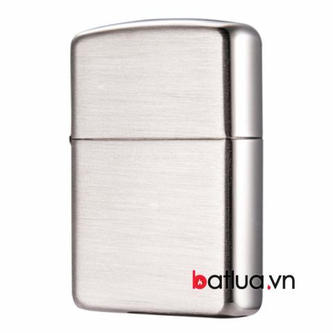 Bật lửa zippo chính hãng phiên bản Armor bạc nguyên khối xước ngang (Mẫu 27)