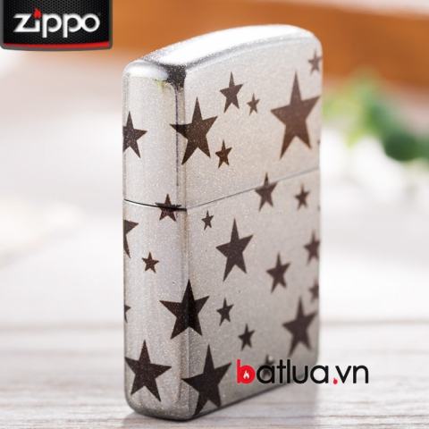 Bật lửa Zippo chính hãng phiên bản cát satin hoa văn sao