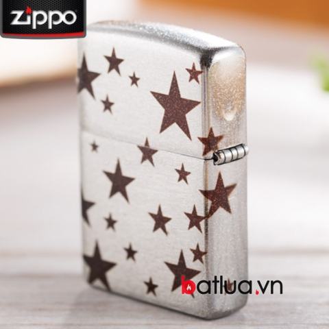 Bật lửa Zippo chính hãng phiên bản cát satin hoa văn sao