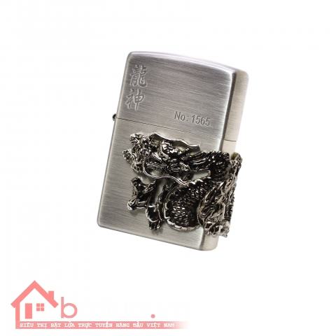 Bật lửa Zippo chính hãng phiên bản đặc biệt Rồng mạ bạc nổi