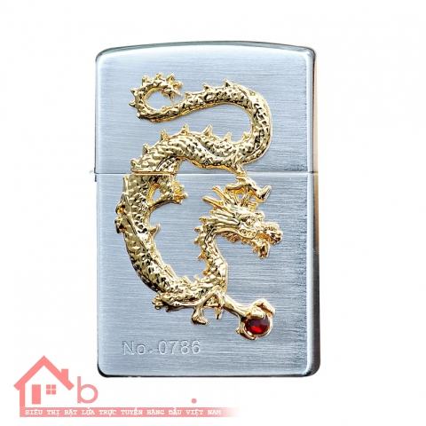 Bật lửa Zippo chính hãng phiên bản giới hạn mạ vàng Dragon giữ ngọc