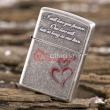 Bật lửa Zippo chính hãng phiên bản Hàn Quốc bạc cổ trái tim tình yêu