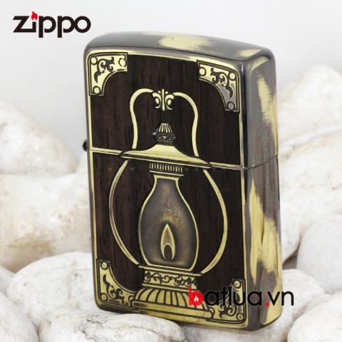 Bật lửa Zippo chính hãng phiên bản màu gỗ In đèn
