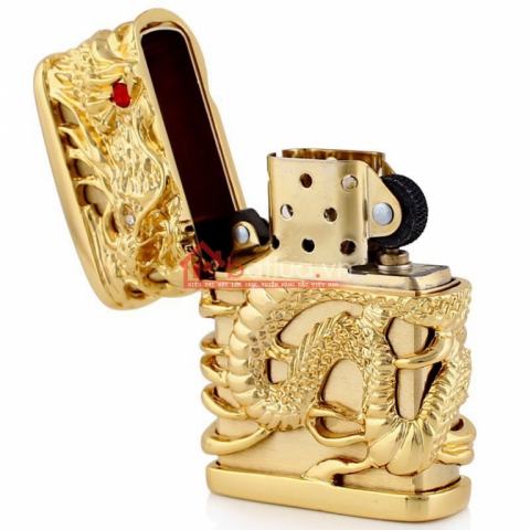 Bật lửa Zippo chính hãng rồng vàng quấn xung quanh