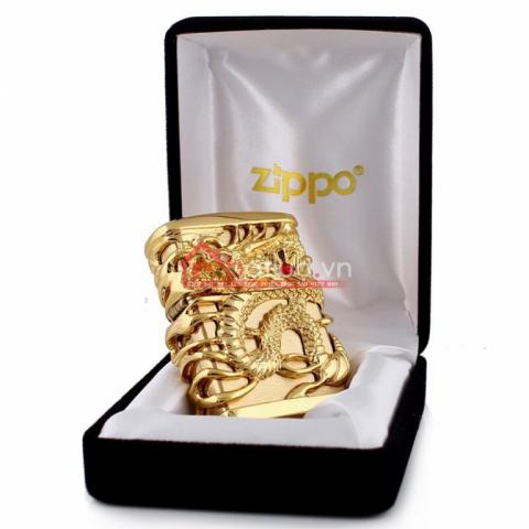 Bật lửa Zippo chính hãng rồng vàng quấn xung quanh