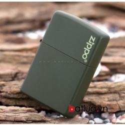 Bật lửa Zippo chính hãng sơn xanh lính - Mã SP: ZPC0277