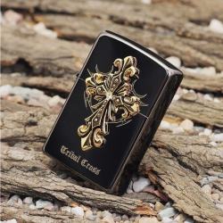 Bật lửa Zippo chính hãng Tribal Cross màu xám đen - Mã SP: BL09113