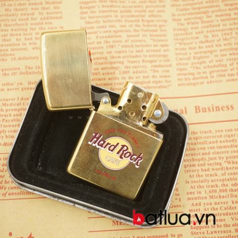 Bật lửa zippo cổ Hard Rock mầu vàng bóng sản xuất năm 1998