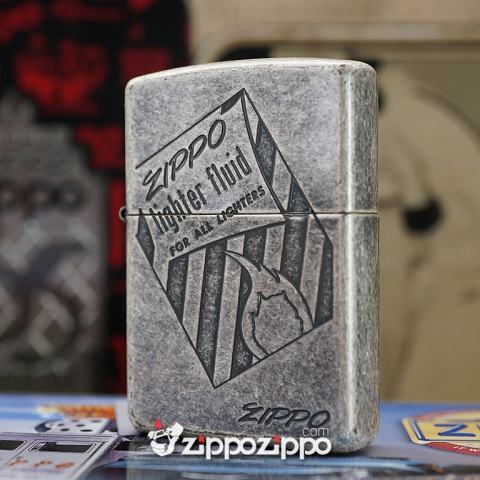 Zippo Cổ Lighter Fluid Sản Xuất Năm 1966