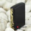 Bật lửa zippo đen in hoa văn cá chép