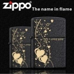 Bật lửa Zippo đen nứt Ngày Valentine - Mã SP: ZPC0688