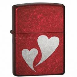 Bật lửa Zippo đỏ in 2 trái tim - Mã SP: BL10321