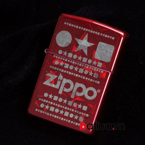 Bật lửa Zippo đỏ in kiểu dáng