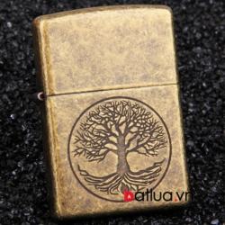 Bật lửa Zippo đồng cổ hình cây cổ thụ - Mã SP: BL10368