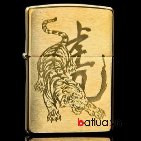 Bật lửa Zippo Đồng khắc Hổ Dũng Mảnh