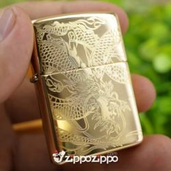 Bật lửa zippo đồng khắc rồng nguyên con - Mã SP: ZPC1481