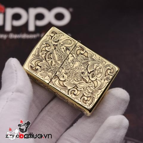 Bật Lửa Zippo Đồng Nguyên Khắc Tỳ Hưu Armor