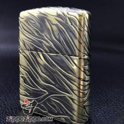 Bật lửa Zippo đồng nguyên khối vằn hổ - Mã SP: ZPC0904