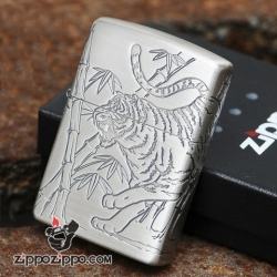 Bật lửa Zippo khắc hổ bao quanh - Mã SP: ZPC0931