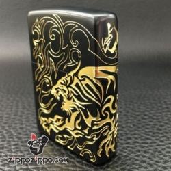 Bật lửa Zippo khắc Hổ sơn đen vàng - Mã SP: ZPC0944