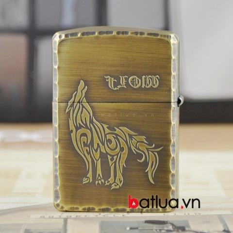 Bật lửa zippo khắc hoa văn sói