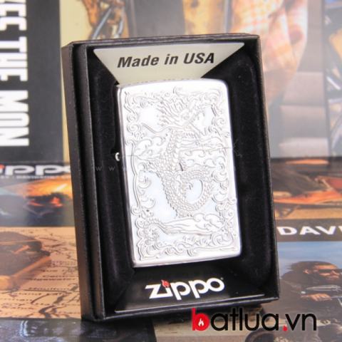 Bật lửa Zippo khắc rồng nhả mây