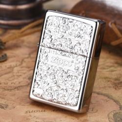 Bật lửa Zippo mạ bạc khắc hoa văn Arabesque KR-7 - Mã SP: ZPC0393