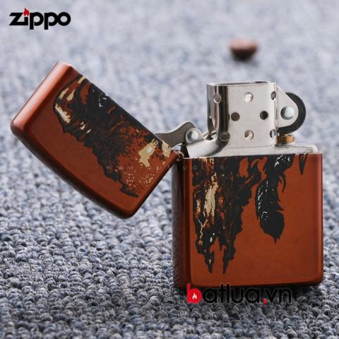 Bật lửa Zippo Mỹ chính hãng phiên bản hóa thạch hộp sọ